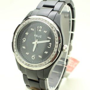 NWT Relic Brand Women's Black Diamond Watch ZR11891